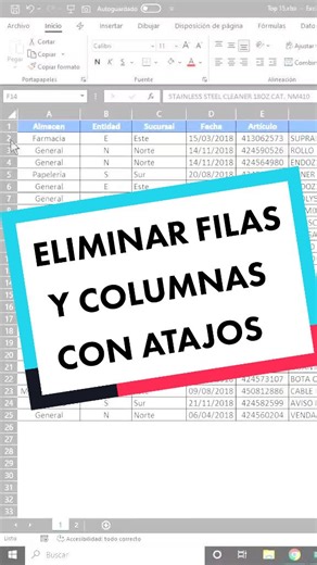 Cómo eliminar filas y columnas en Excel fácilmente