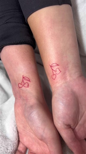 Cherry Heart Tattoos: Inspiration for Matching Red Cherry Ink