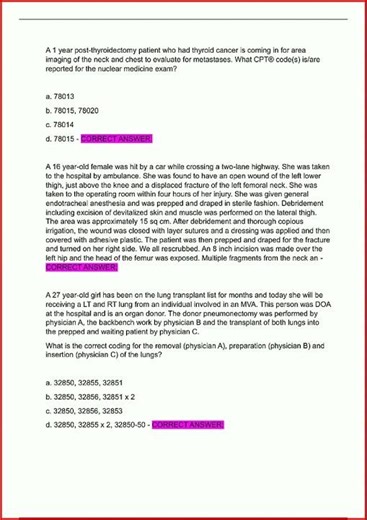 Aapc Final Exam Latest Update Actual Exam 100 Questions And video