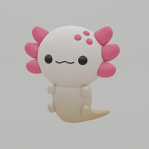 Cute Axolotl 3D Model FBX STL Print - Etsy UK