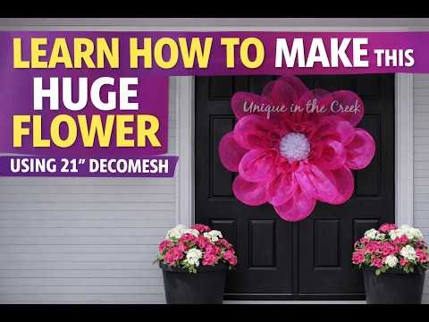 How to Make a HUGE Flower Wreath with 21" Deco Mesh 🌸 Easy DIY Tutorial