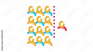 human dementia per population Icon Animation. color human dementia per population animated icon on white background