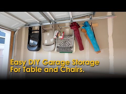 Easy DIY Garage Table and Chairs Storage