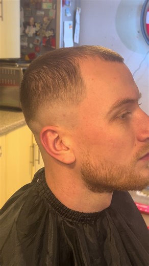 Mid Skin Fade Lineup✅#barber #haircut #skinfade #buzzcut #lineup
