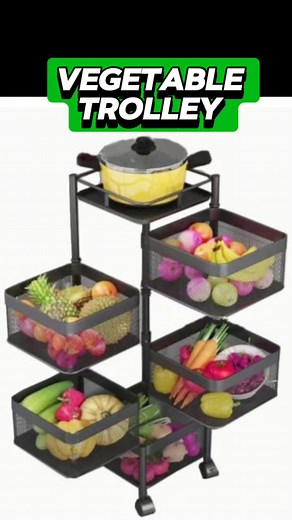 Vegetable Trolley restock ✅3, 4, & 5 Box ma.Round & Square both ma.Made from carbon steel.Dm to order ☎️ 9825950188(WhatsApp,viber)...#vegetables #vegetabletrolley #trending #kitchen #organizer #reels | Urban Choice