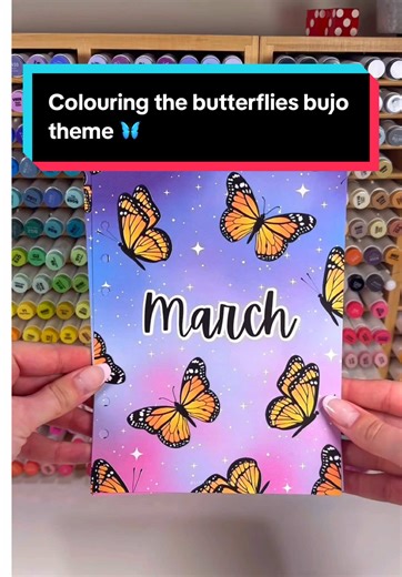 Butterflies Bullet Journal Colouring Ideas for March