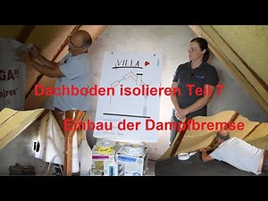 Insulate roof truss Installation of the Siga vapor barrier Part 7