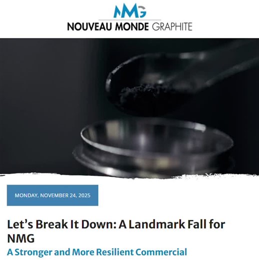 #graphite #criticalminerals #batterymaterials #evsupplychain #energytransition #cleantech #northamericansupplychains #fid #graphiteindustry #g7economies #mining | Nouveau Monde Graphite | NYSE: NMG   TSX: NOU