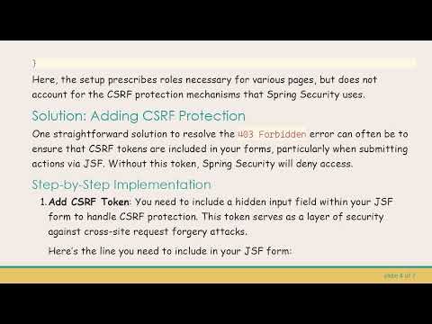 Solving 403 Forbidden Errors with JSF and Spring Security