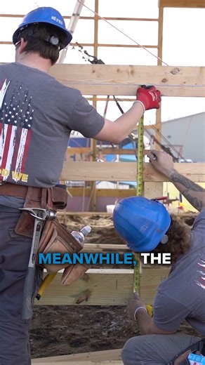 3 Pole Barns… Connected Into ONE Massive Build 🤯 #construction #barn #polebarn #build #shorts