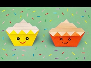 How to make a paper cupcake | Origami cupcake