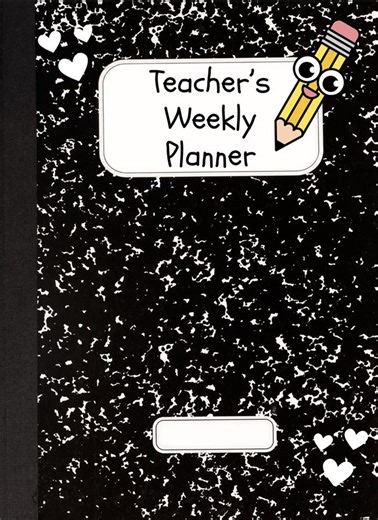 Composition Notebook Style Teacher Weekly Planner - Etsy