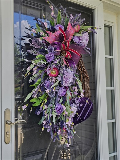 Summer/spring/everyday Purple Wreath | Unique, Welcoming, Luxury, Statement Wreath - Etsy