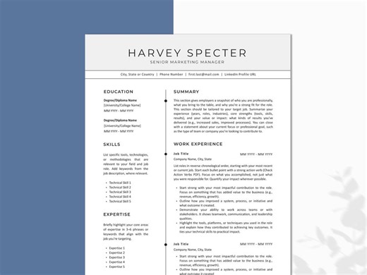 Two-column Canva Resume Template With Cover Letter, 1 & 2 Page Resume, Professional and Modern Resume 2025, Canva 2-column CV Template 2025 - Etsy