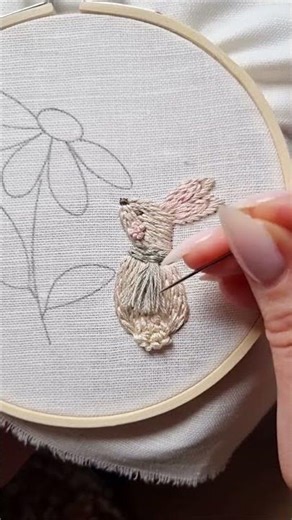 Cute Easter bunny embroidery🐰 #embroidery #handmade #tutorial #diy #art #craft #easter #stitch
