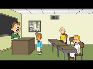 Caillou survives a hurricane at school