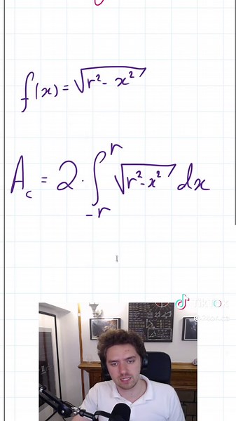 How do you use integration to derive the area of a circle? #math #maths #mathematics #geometry #mathe #mathtrick #mathtricks #mathteacher