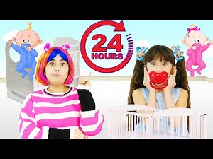 Angela Like Abby Hatcher 24 hours baby challenge. Daily routine for kids