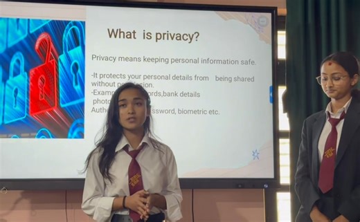 Ms. Shristi Bisowkarma (BBA 1st Semester) delivered an effective presentation on Computer Security & Privacy. She explained important topics like online safety, data protection, and privacy awareness in a clear and understandable way. Well done for your effort and preparation. | MMC bba/bbm