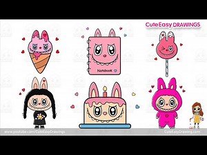 6 cute easy Labubu Drawing ❤️ Sunday Special Drawing Video ❤️ Collection - Videos For Kids