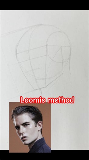 Loomis Method | 3/4 View Head #portraitfeed #art #portrait #artist #shorts #shortvideo #youtuber