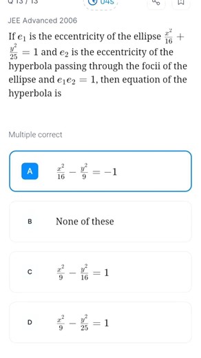 Easiest question of jee advanced in hyperbola #shorts #iit #maths
