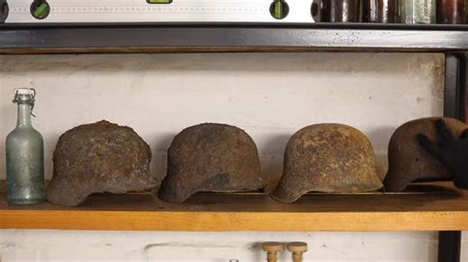 How a very rusty WW2 German helmet is restored and preserved