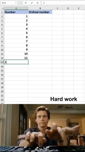 How to generate numbers quickly in excel 😱 #excel #office #spreadsheet