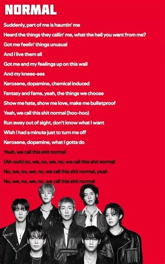 💜BANGTAN (방탄소년단) Normal song lyrics 💜
