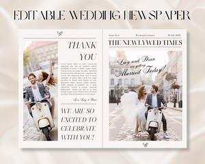 Wedding Newspaper Program | Editable DIY Template (digital Download) - Etsy