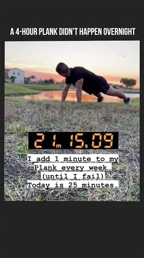 4 hours didn’t happen overnight.Built it minute by minute. – road to a 4 hour #plank 🏆