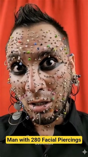 Man with 280 Facial Piercings 😲 World Record Holder