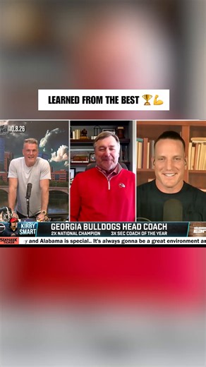Kirby and Saban go way back 🏈 (via @PatMcAfeeShow) #cfb #espn #godawgs #rolltide