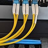 10Gtek Fiber Patch Cable - LC to LC OS2 10Gb/Gigabit Singlemode Jumper Duplex 9/125 LSZH Fiber Optic Cord for SMF SFP Transceiver, Yellow, 0.2-Meter(0.6-ft)