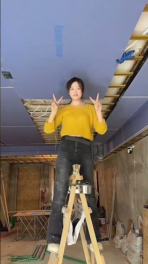 Woman Carpenter Builds a Perfect Ceiling#diy #woodworking #diytools #diyhomeimprovement #usashorts
