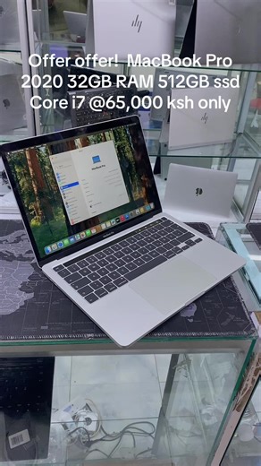 Offer offer ! MacBook Pro 13 (2020) Core i7 32GB RAM 512GB ssd now @65,000 ksh only.#macbook