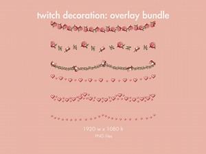 Valentine's Day Twitch Stream Overlay Bundle: Pixel Art Hearts & Roses (PNG) - Etsy