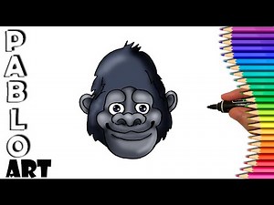 How to draw Gorilla face cartoon | Learn to Draw step by step