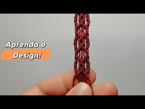 Design Macramê para Pulseira – Nó Duplo Trançado (Aprenda o Desenho)