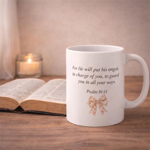 Psalm 91:11 Christian Mug, Bible Verse Mug, Faith Coffee Mug, Religious Gift for Women, Scripture Mug, Inspirational Christian Gift - Etsy