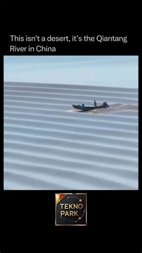 TEKNO PARK on Instagram: "🤯 STOP SCROLLING—This isn't CGI or sand dunes, it's the Qiantang River's INSANE Fish Scale Tide in China! 🌊🇨🇳 The world's BIGGEST tidal bore smashes upstream at 25 mph & 30ft high, clashing with wild currents to forge a hypnotic grid of wave chaos—like nature's own MATRIX glitch! 🐟✨ Called the Fish Scale Tide for its scaly ripple magic. Pure fluid dynamics flexing on a massive scale. Who's brave enough to surf this beast? 👀 #QiantangTide #FishScaleTide #NaturePowe