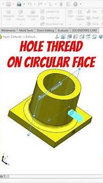 Hole thread on circular face in solidworks #shorts #ytshorts #solidworks #malviyacadsolution