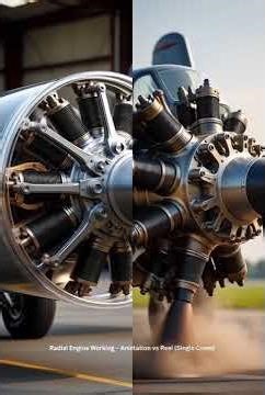 Radial Engine Working Explained | Animation vs Real Engine #engineeringreels#automobile #turboshaft