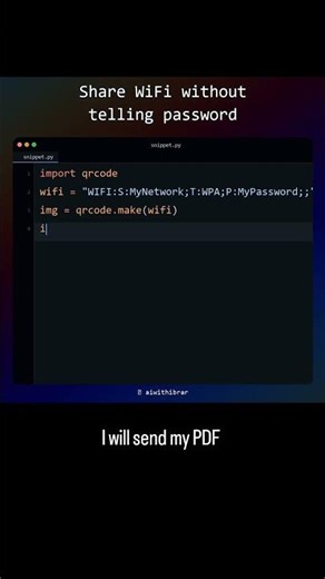 Did you want wifi QR code #aiwithibrar #python #coding