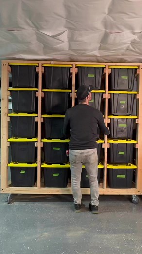 25K views · 307 reactions | Mobile Garage Storage Solution For ANY Size Totes!#storagesolutions #storageideas #garagestorage #mobilestorage #diyproject | BYOT | Facebook