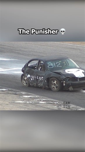 Carbon Video on Instagram: "Punisher is in bad shape 😅 | Car Wars Backwards Donut Dash Race #carwars #demoderby #demolitionderby #junkcars #motorsport #cars #racing"