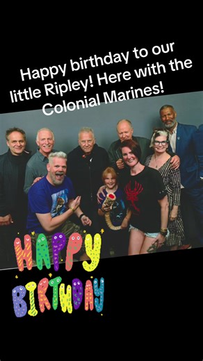 Happy 8th birthday to our little #Ripley. One day she’ll get to meet her namesake 🤞🏼#sigourneyweaver #ellenripley but this was a pretty epic family photo earlier this year #comicconliverpool with the #colonialmarines themselves #jenettegoldstein #vasquez #riccoross #markrolston #danielkash #williamhope #paulreiser @Paul Reiser #aliens #aliensmovie1986 #xenomorph #chestburster #birthday #nostromo #weylandyutani #comiccon #ripleyanddad