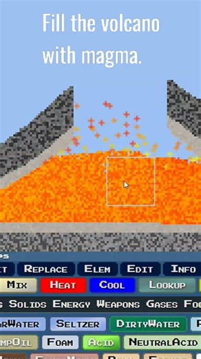 How to make a VOLCANO in Sandboxels! #sandboxels #volcano