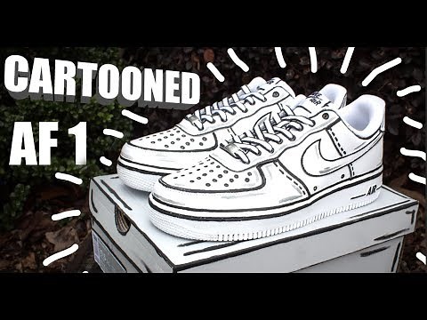CARTOON AIR FORCE 1 CUSTOM! | "DoodleBob 1's" | Jordan Vincent