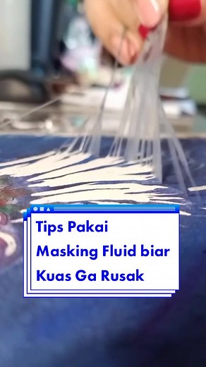Tips pakai Masking Fluid biar kuas ga rusak✨ #maskingfluid #watercolor #karyaseni #karyaseniku #arttutorial Reply to @ezlynnyx